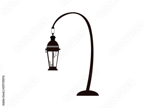 Isolated antique lantern. Vintage style - Vector illustration