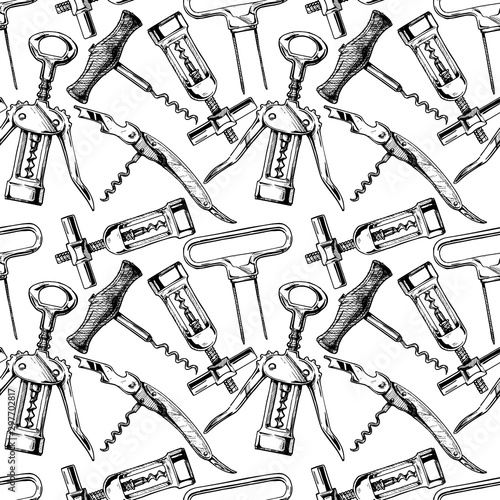 Seamless pattern with different corkscrews