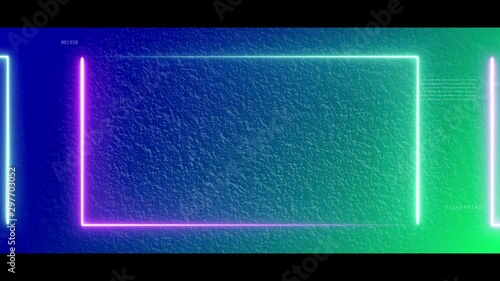Glitch titles background opener. Neon laser colorful effects on asphalt. Loopable. Infinite loop 4k royalty free footage.