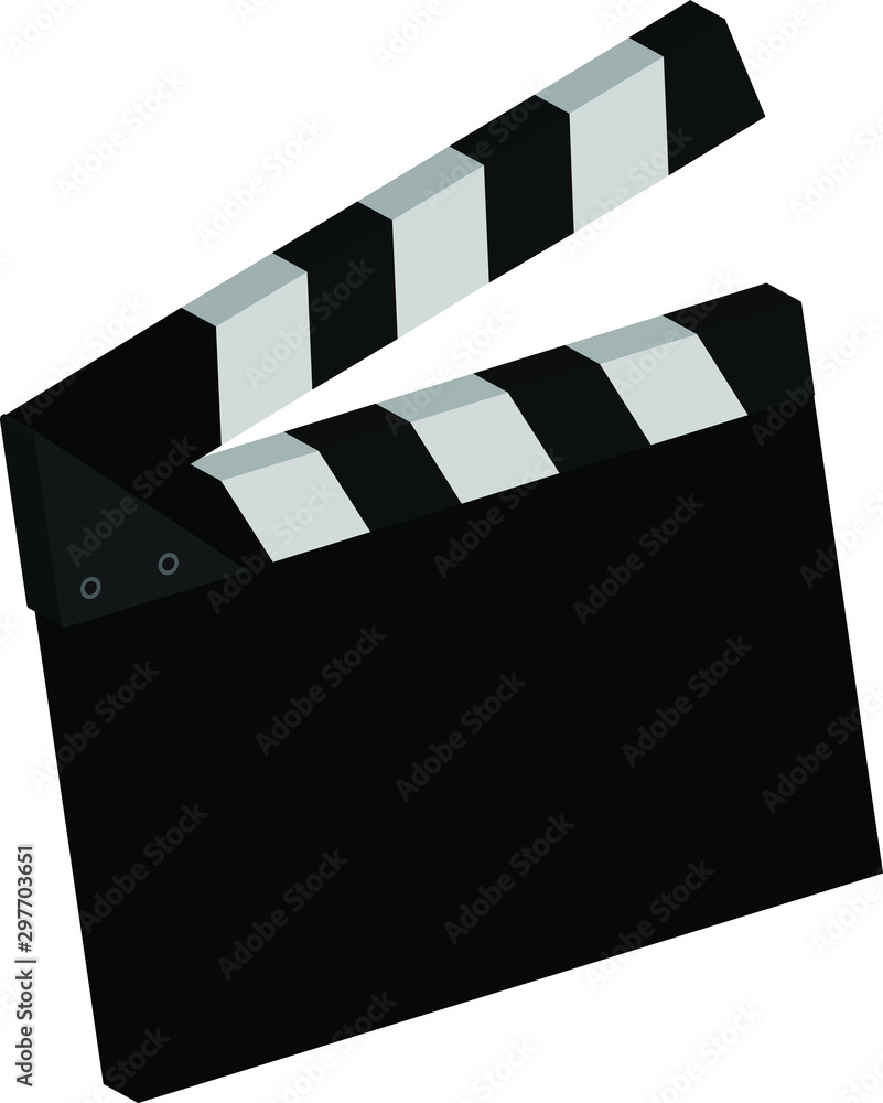 movie clapper board 3d isolated