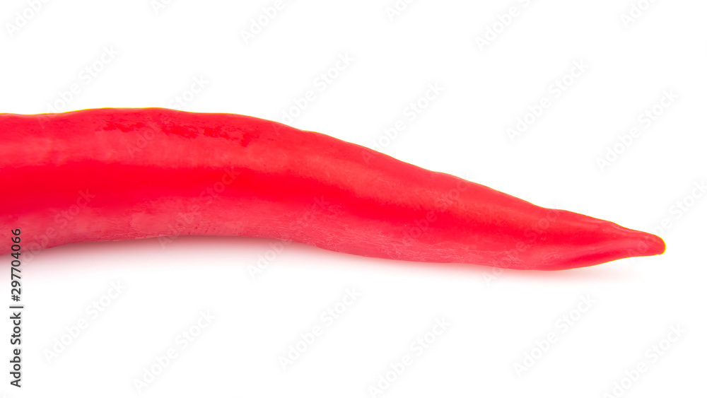 Hot red fresh pepper on a white background Hot red fresh pepper on a white background