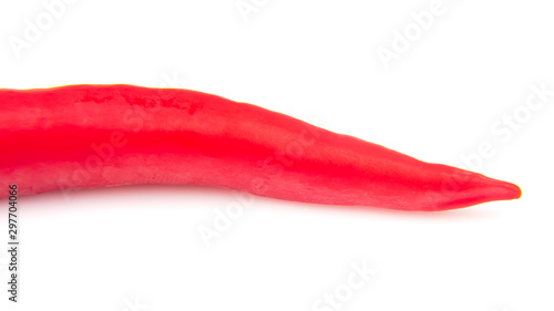 Hot red fresh pepper on a white background
