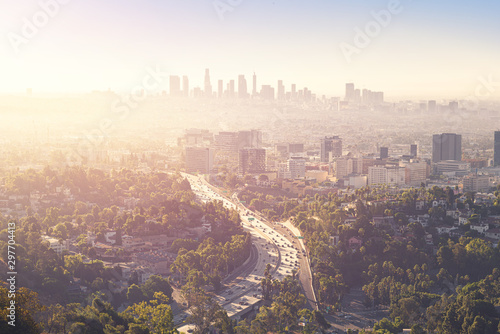 Los Angeles at foggy sunrise photo