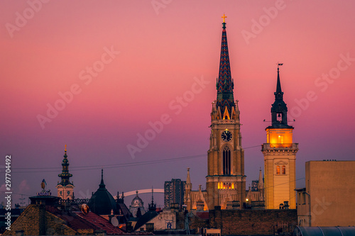 City towers at sunset 