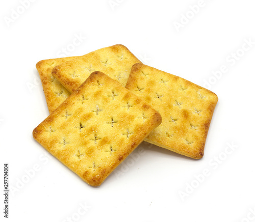 Biscuits bread on white background