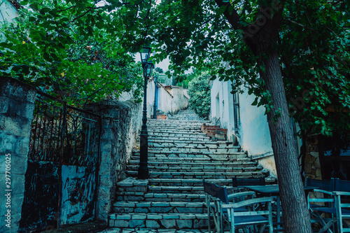 Stairs at the Greek village Vilia
