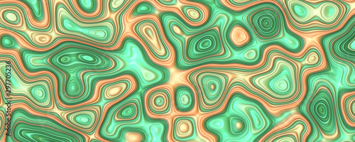Wavy abstract orange green background