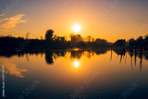 sunset over the lake © Zoran Jesic