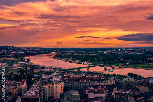 aerial view of city of Belgrade 