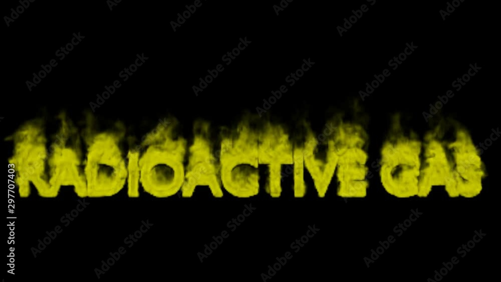 Animated smoldering or engulf in yellow smoke or gas all caps text ...