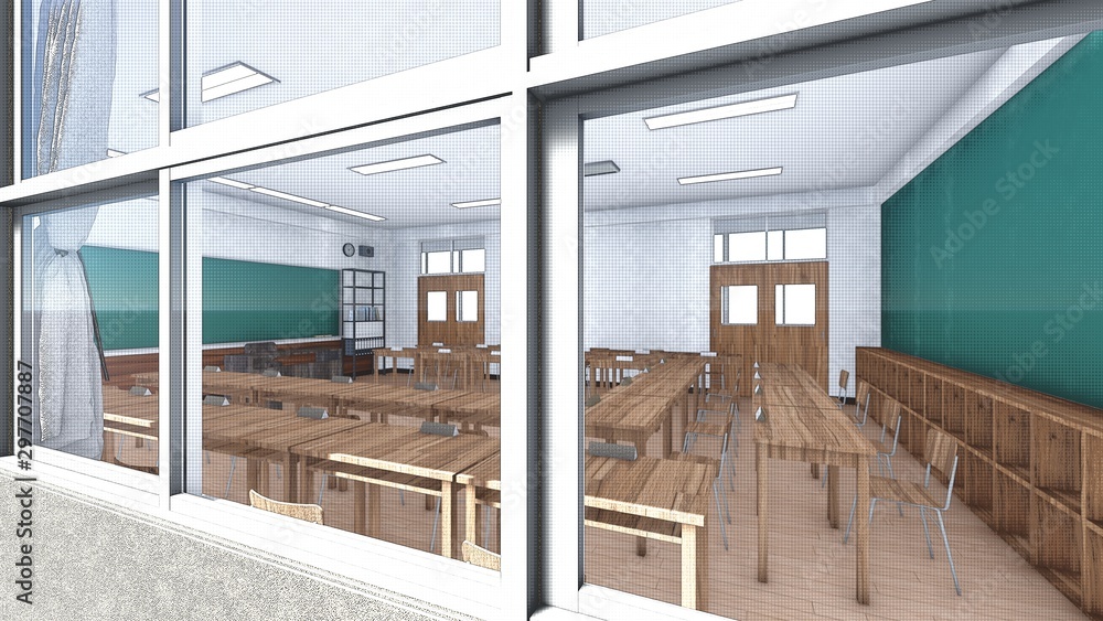 学校 教室 懇談会 人なし イラスト57 Stock Illustration Adobe Stock