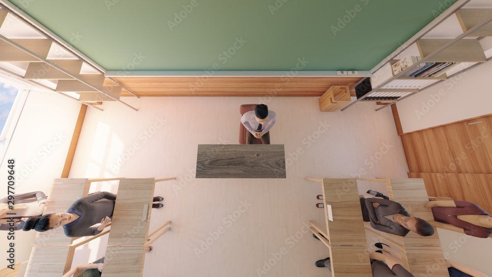 学校 教室 懇談会 人あり イラスト19 Stock Illustration Adobe Stock