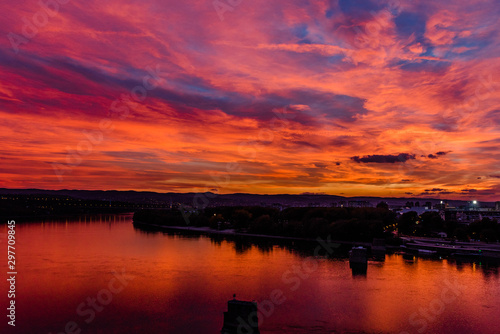 sunset on river 