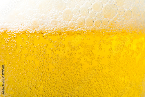 Background  texture of frosty beer with foam and bubbles