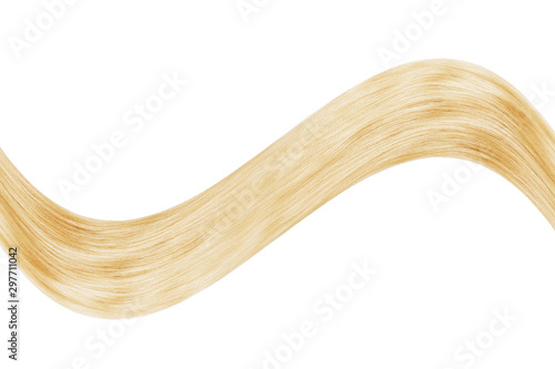 Natural blond hair isolated on white