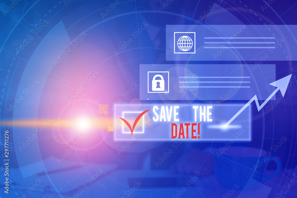 Word writing text Save The Date. Business photo showcasing Organizing events well make day special event organizers Picture photo system network scheme modern technology smart device Word writing text Save The Date. Business photo showcasing Organizing events well make day special event organizers Picture photo system network scheme modern technology smart device