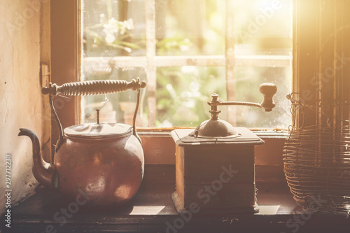 Vintage window with grind m...