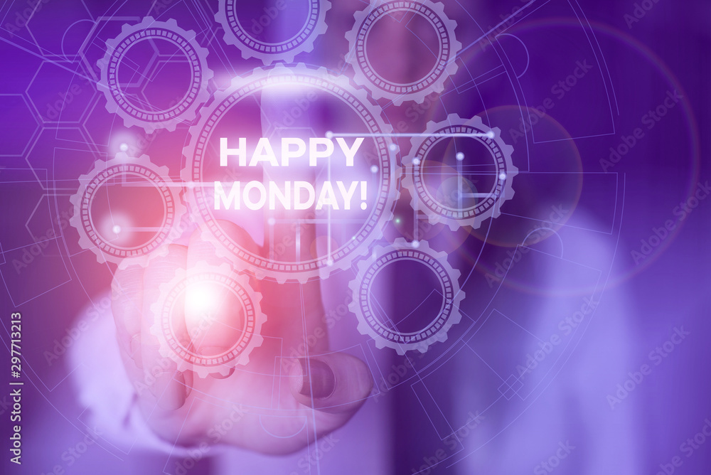 Word writing text Happy Monday. Business photo showcasing telling that demonstrating order to wish him great new week Picture photo system network scheme modern technology smart device Word writing text Happy Monday. Business photo showcasing telling that demonstrating order to wish him great new week Picture photo system network scheme modern technology smart device