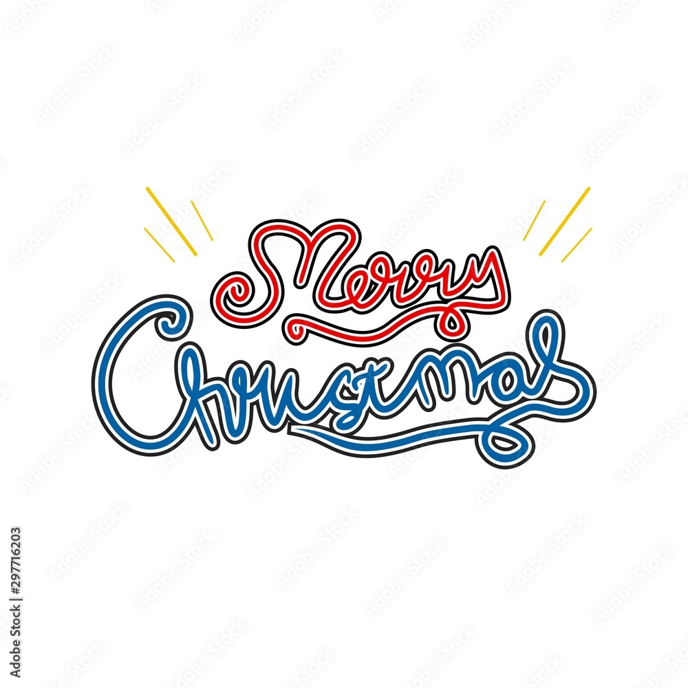 Merry Christmas typography lettering badge emblems quotes, Vector logo design for postcard, invitation, greeting card, poster, gift