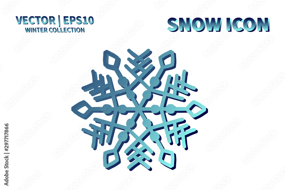 Snowflake vector icon. Christmas and winter snow flake element. Isolated flat new year holiday decoration illustration. Cold weather object design silhouette symbol Snowflake vector icon. Christmas and winter snow flake element. Isolated flat new year holiday decoration illustration. Cold weather object design silhouette symbol