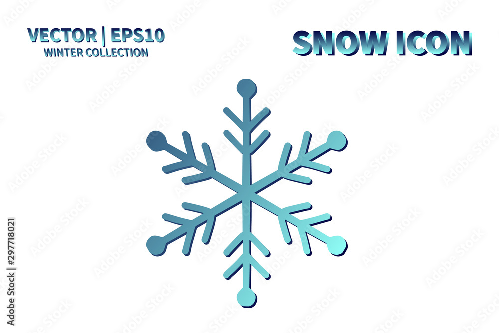 Snowflake vector icon. Christmas and winter snow flake element. Isolated flat new year holiday decoration illustration. Cold weather object design silhouette symbol Snowflake vector icon. Christmas and winter snow flake element. Isolated flat new year holiday decoration illustration. Cold weather object design silhouette symbol