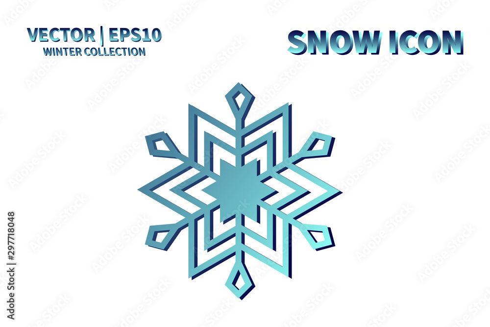 Snowflake vector icon. Christmas and winter snow flake element. Isolated flat new year holiday decoration illustration. Cold weather object design silhouette symbol Snowflake vector icon. Christmas and winter snow flake element. Isolated flat new year holiday decoration illustration. Cold weather object design silhouette symbol
