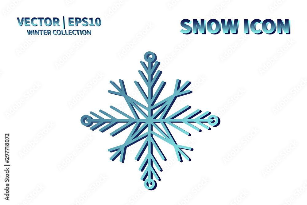 Snowflake vector icon. Christmas and winter snow flake element. Isolated flat new year holiday decoration illustration. Cold weather object design silhouette symbol Snowflake vector icon. Christmas and winter snow flake element. Isolated flat new year holiday decoration illustration. Cold weather object design silhouette symbol