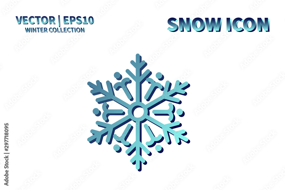 Snowflake vector icon. Christmas and winter snow flake element. Isolated flat new year holiday decoration illustration. Cold weather object design silhouette symbol Snowflake vector icon. Christmas and winter snow flake element. Isolated flat new year holiday decoration illustration. Cold weather object design silhouette symbol