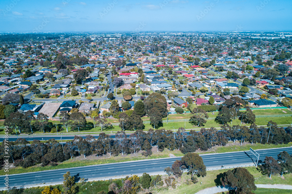 Mulgrave suburb in Melbourne, Australia - aerial view