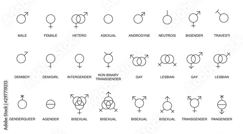 Gay Icons Differentation Variations Symbols Vector photo