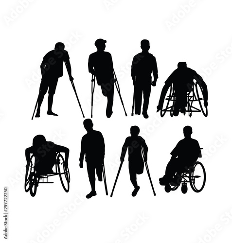 Disabled People Silhouettes, art vector design 