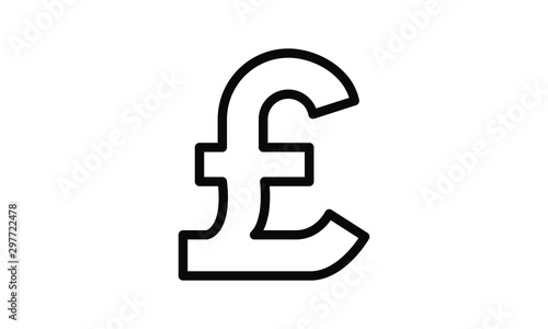 pound sterling line icon vector
