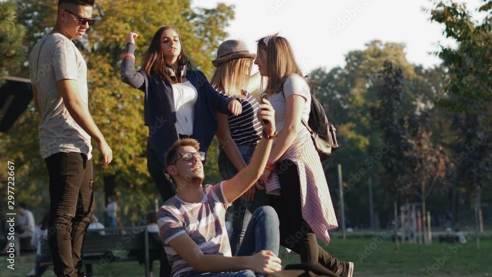 Teens taking selfie and having fun Teens taking selfie and having fun