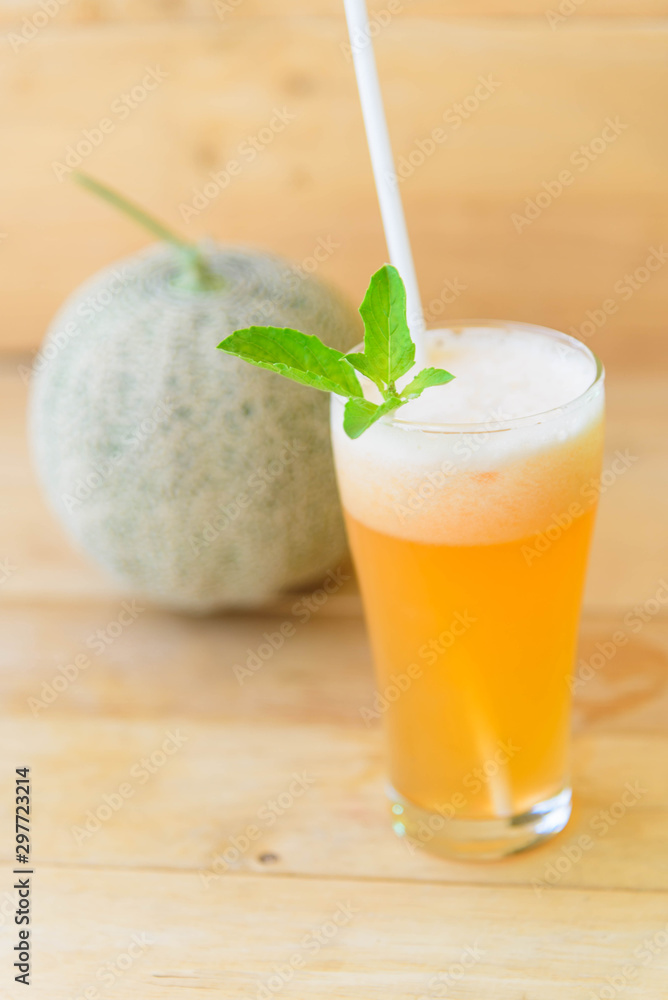melon soda Smoothie in glass melon soda Smoothie in glass