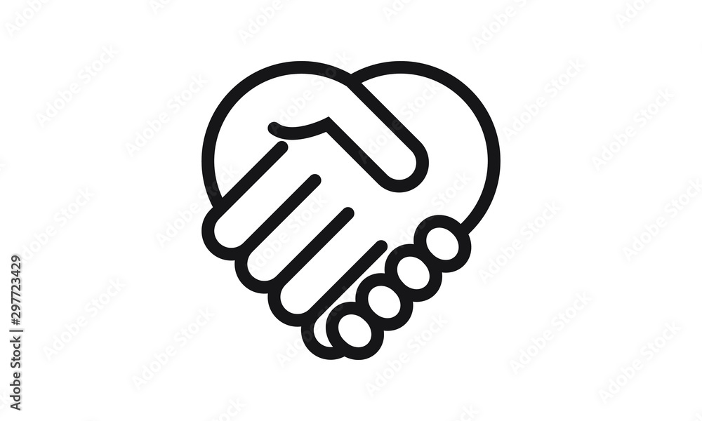 handshake heart symbol vector illustration handshake heart symbol vector illustration