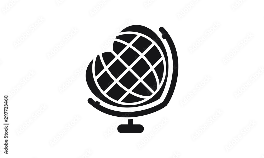 heart globe design illustration heart globe design illustration