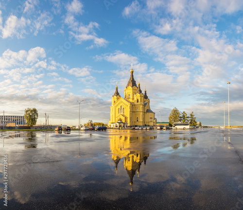 Alexander Nevsky Cathedral on the Nizhny Novgorod arrow after the rain