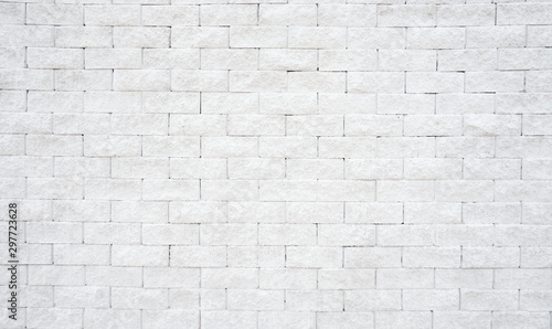 Pattern white​ brick wall as background or wallpaper, Abstract white brick wall background 
