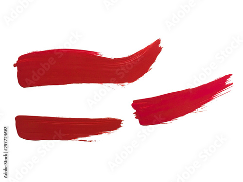 set of red paint brush strokes 