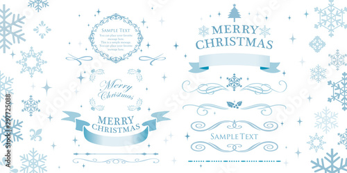 クリスマスフレーム　高級感のある冬のフレーム　クリスマス　ホリデーカード　デザインテンプレート　