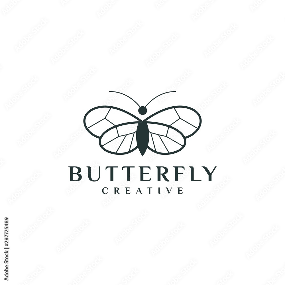 Obraz butterfly outline logo vector illustration