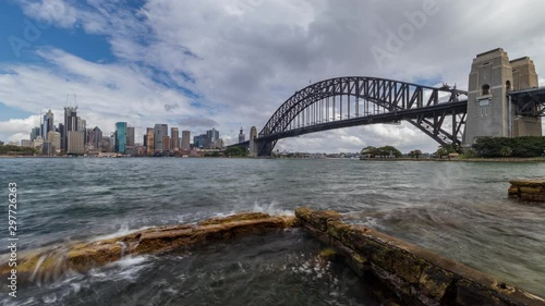 Sydney Harbour Bridge Kirribilli Rock Pool Day Time lapse