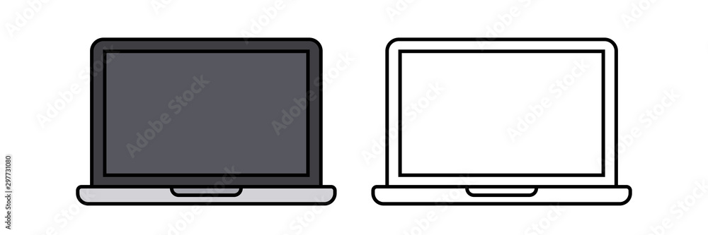 laptop icon illustration vector - obrazy, fototapety, plakaty 