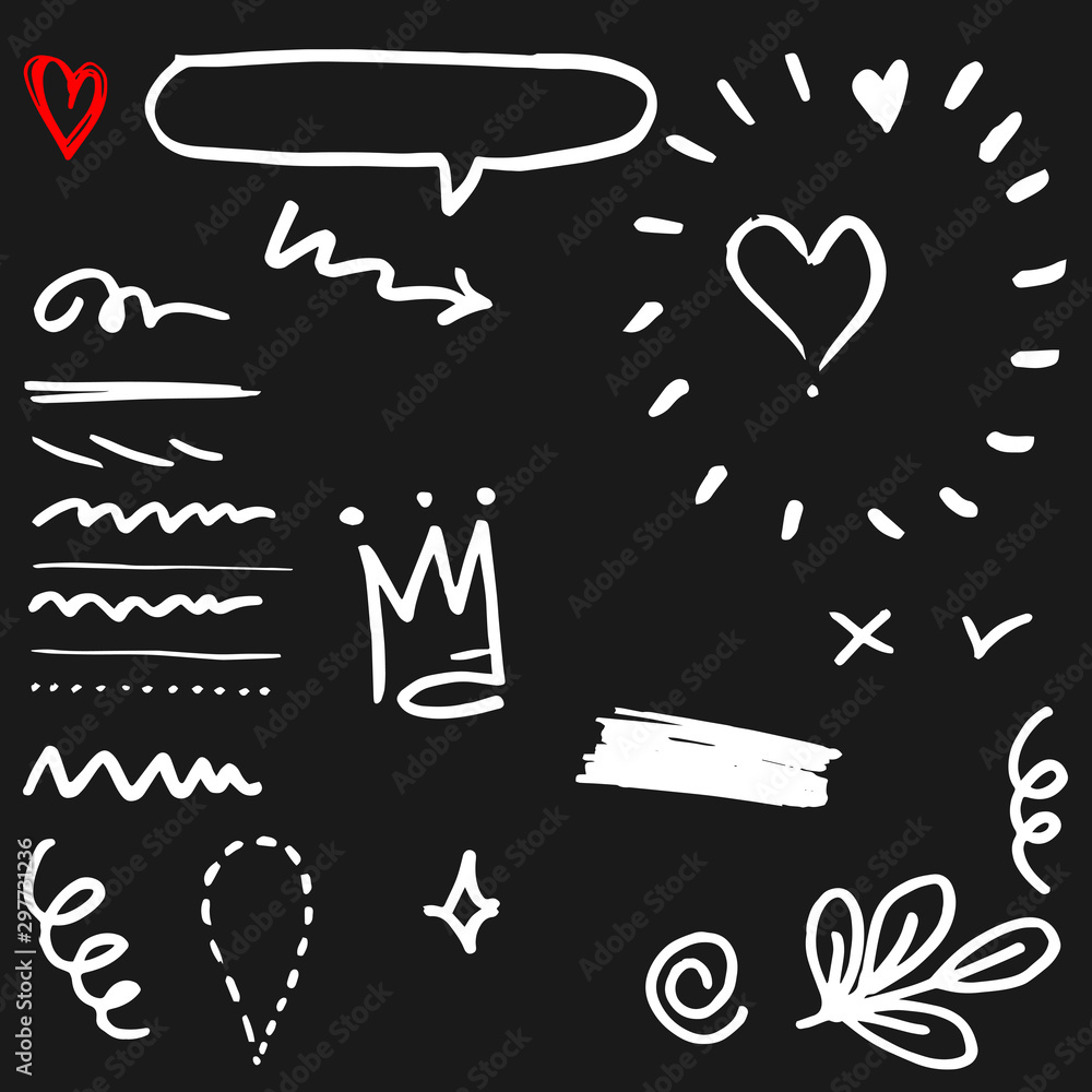 set of Hand drawn abstract design elements. vector illustration. set of Hand drawn abstract design elements. vector illustration.