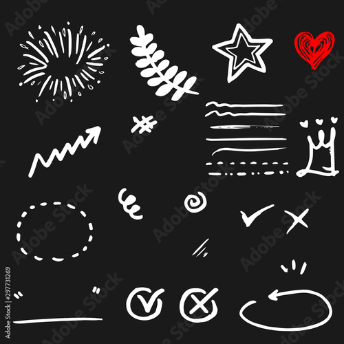 set of Hand drawn abstract design elements. vector illustration.