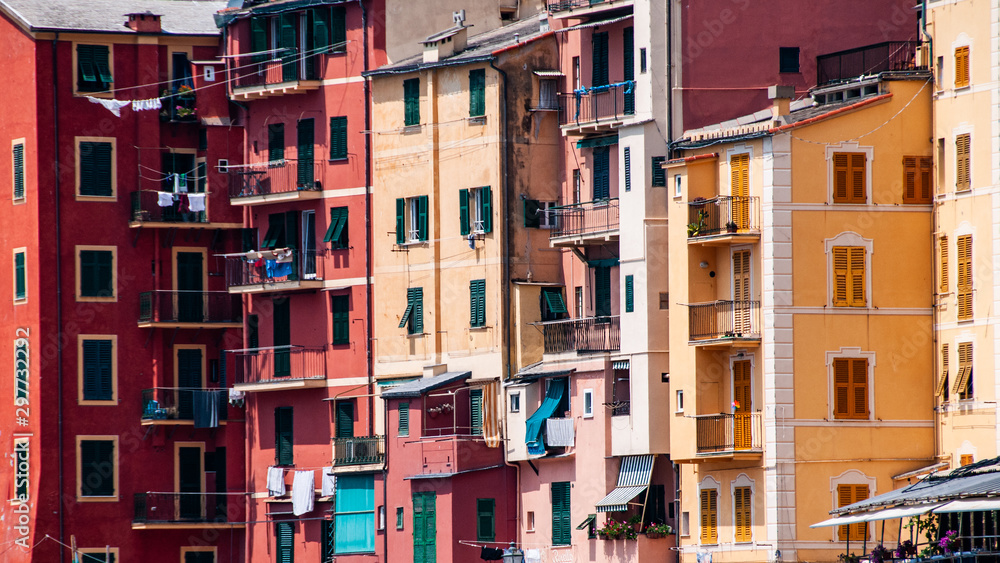colorful houses in camogli italy