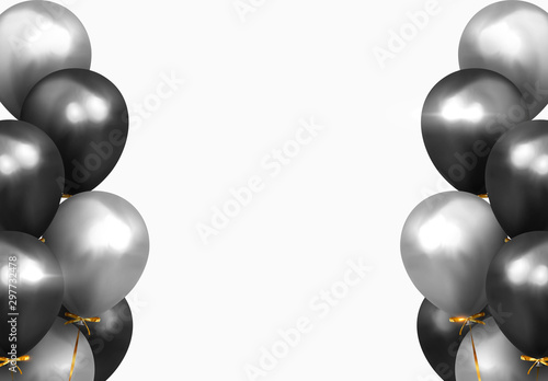 Background with black and silver balloons