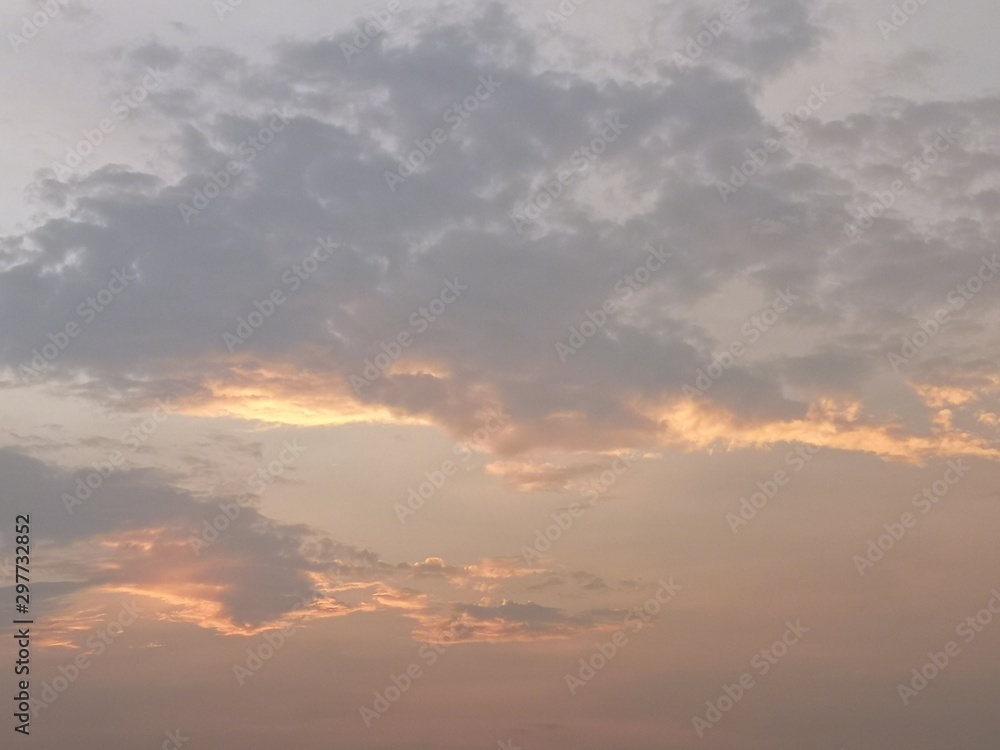 colorful sunset or sunrise sky landscape Beautiful natural dawn background Overcast sky