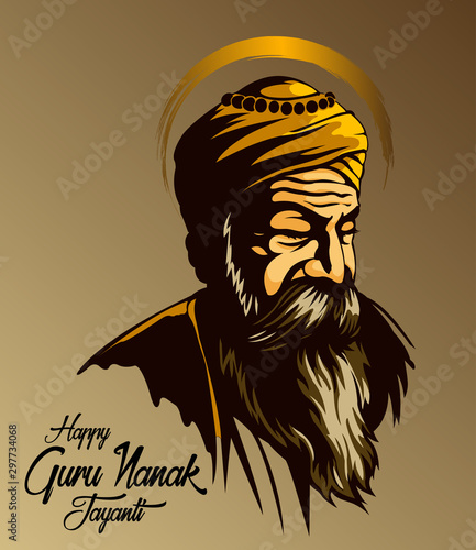 illustration of Happy Gurpurab, Guru Nanak Jayanti festival of Sikh celebration background