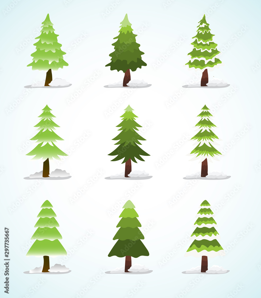 Christmas tree set - Vector Christmas tree set - Vector